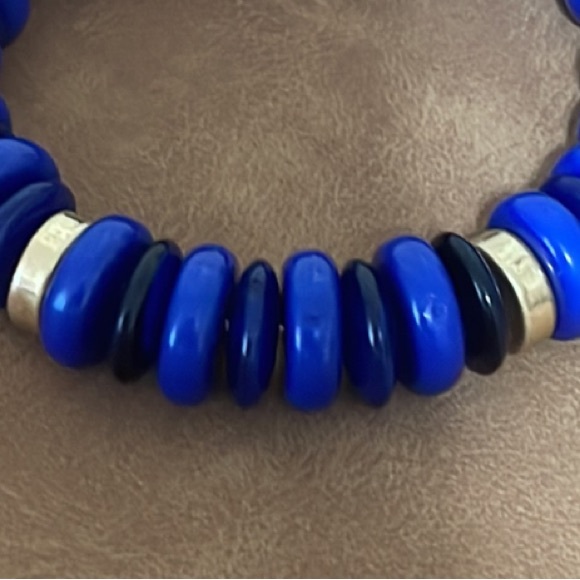 🎉💙 NEW Josie Canvas Blue Stretch Bracelet - Picture 3 of 3
